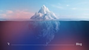 Iceberg in water with 70% underwater