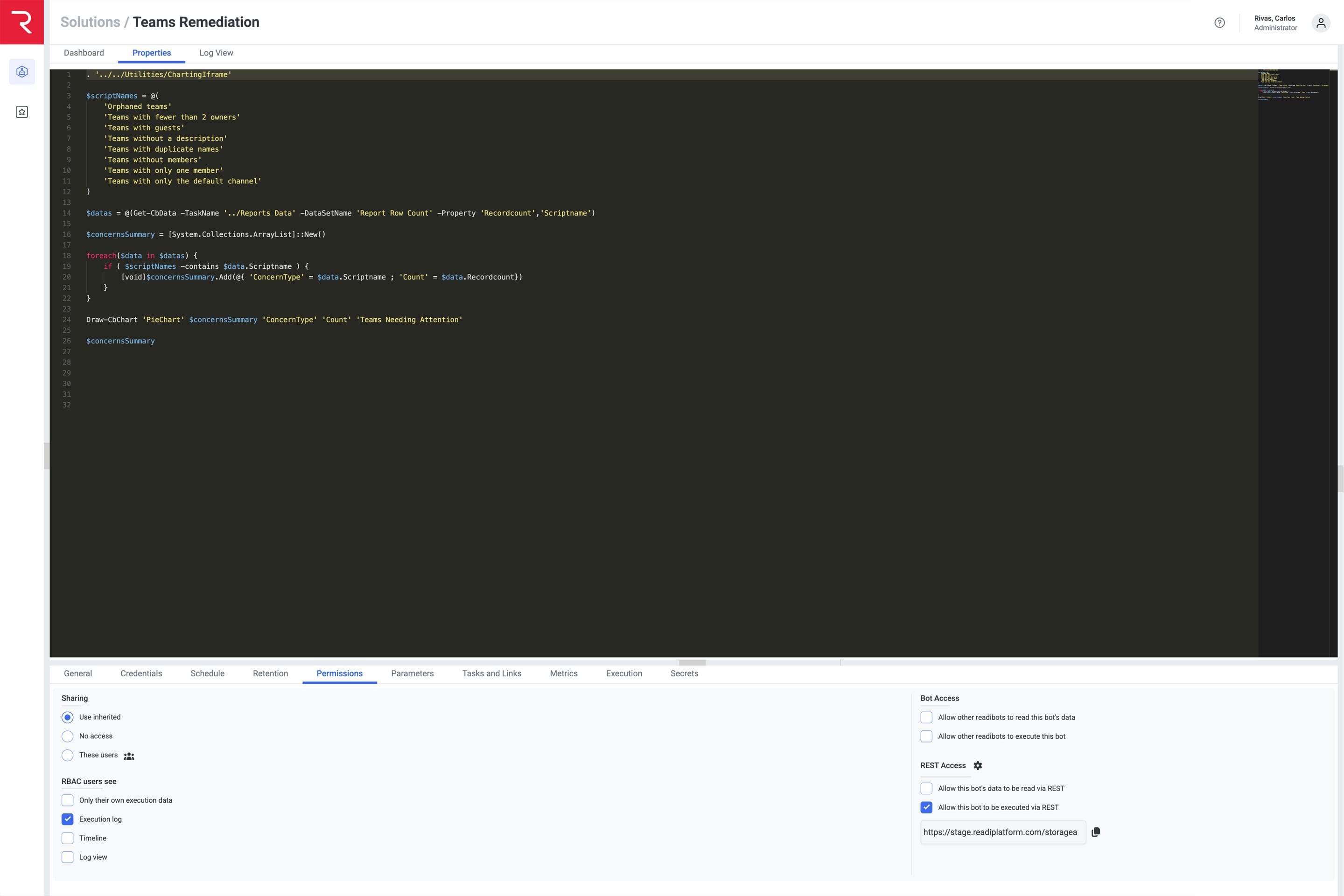 bot studio powersheel access screenshot