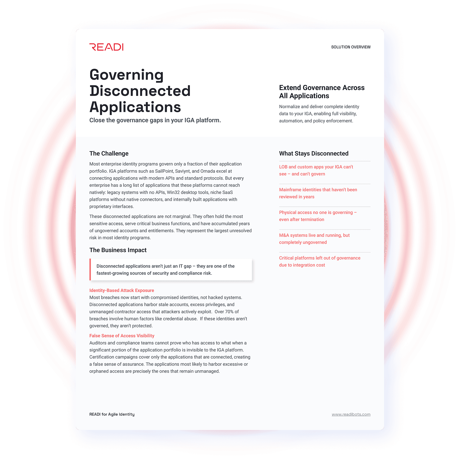 governing disconnected application thumbnail