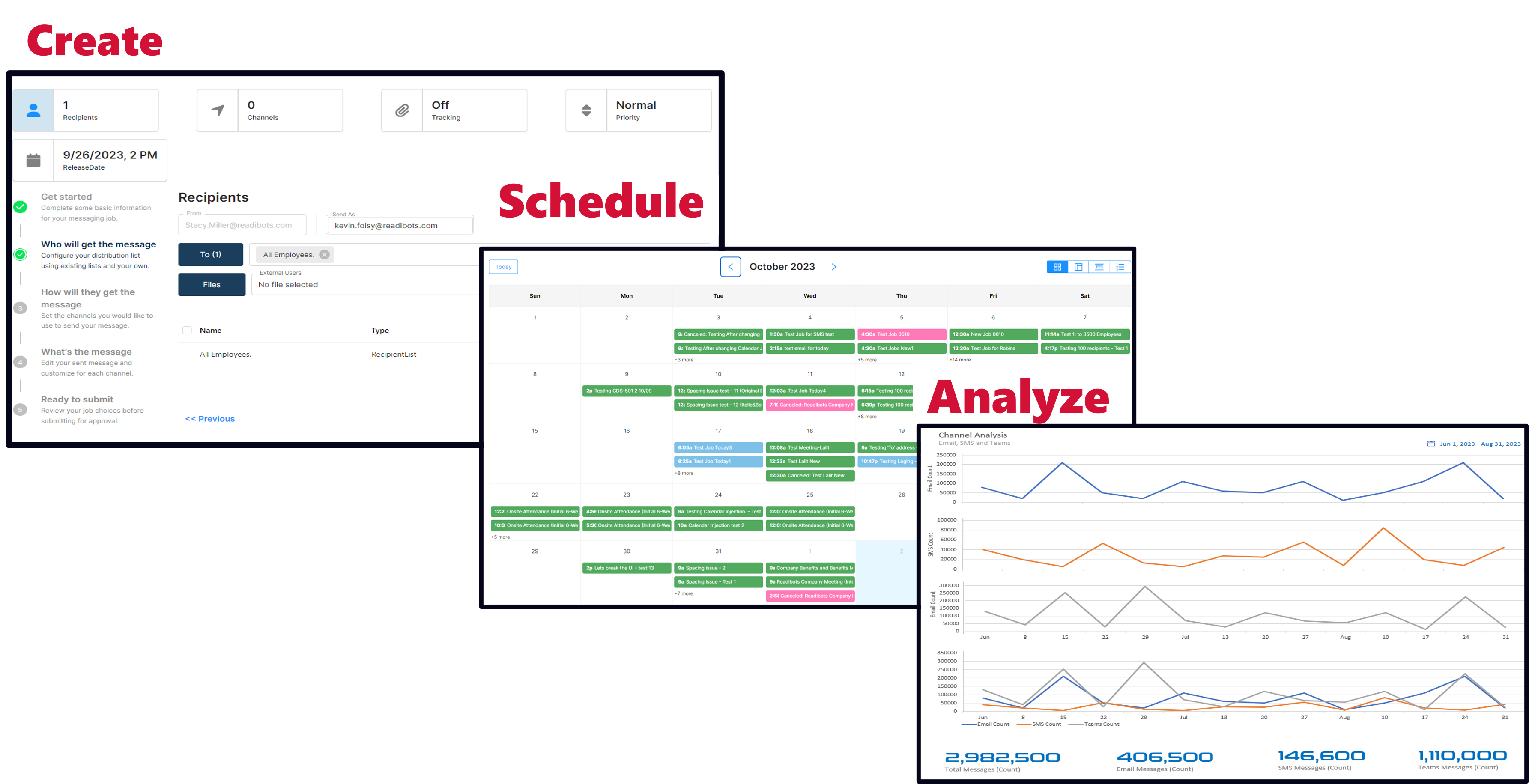 OnMessage Create Schedule and Analyze