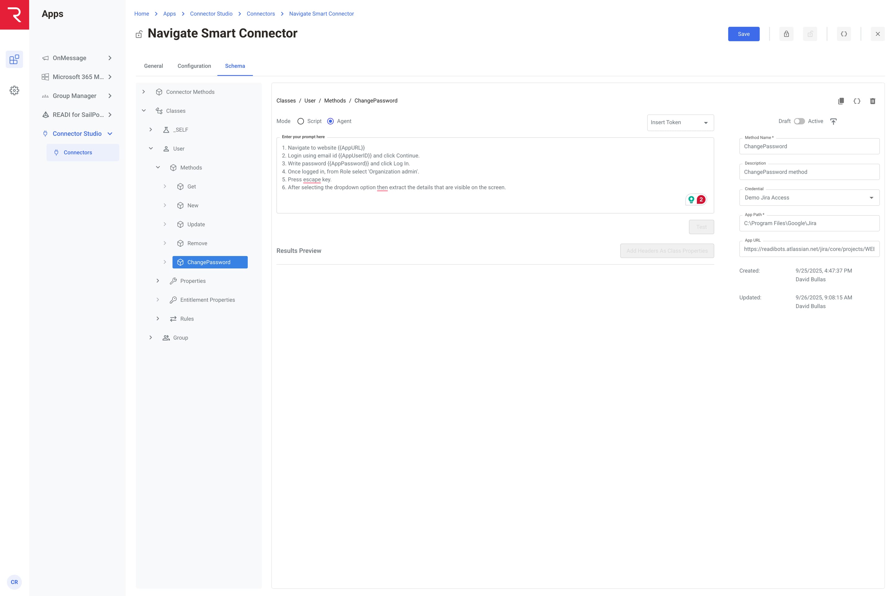 readi platform smart connector screenshot